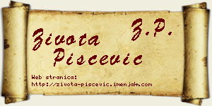 Života Piščević vizit kartica